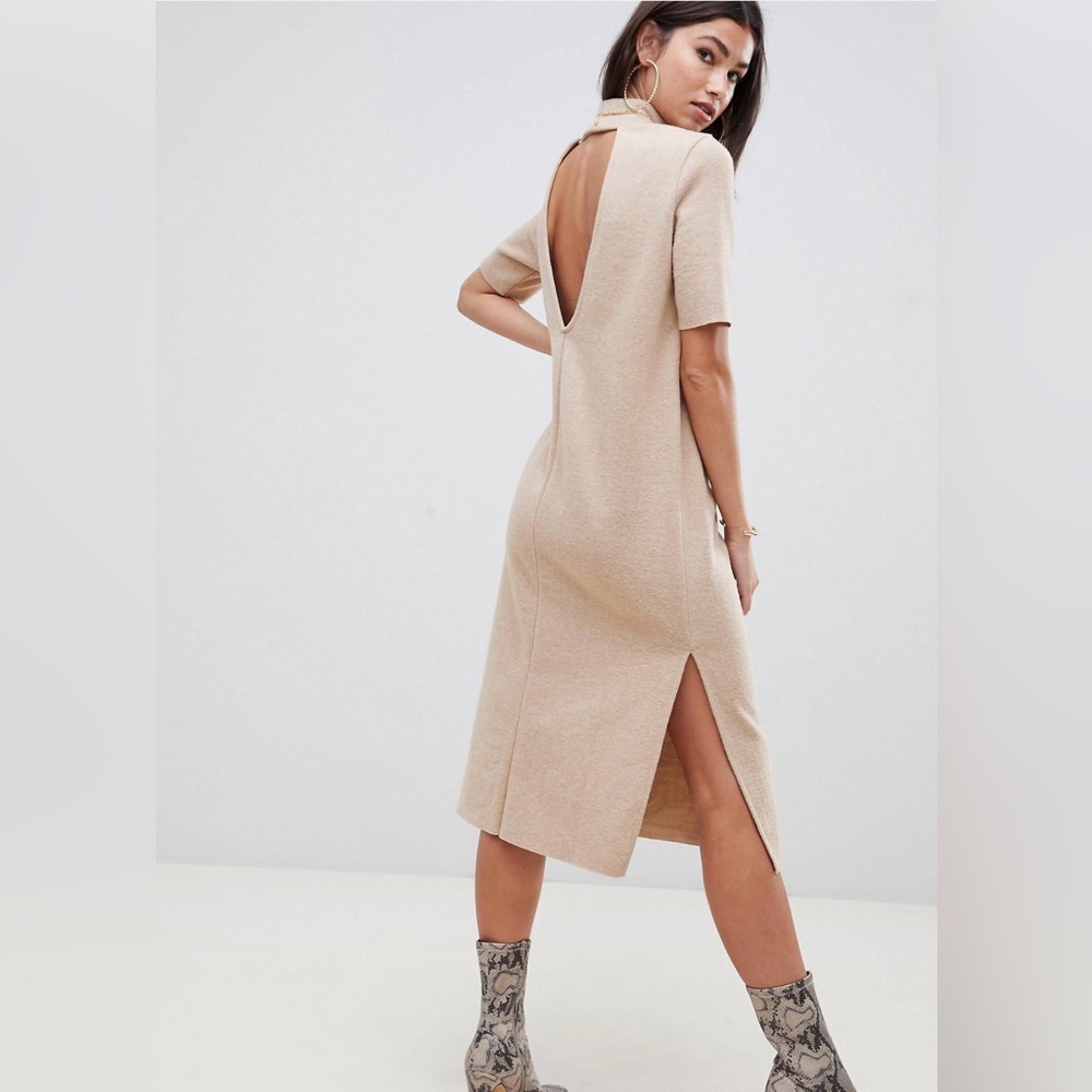 ASOS Short Sleeve Cut-out Back Sweater Dress